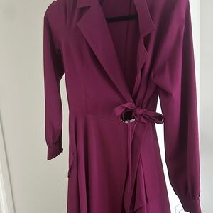 Elegant Purple Wrap Dress